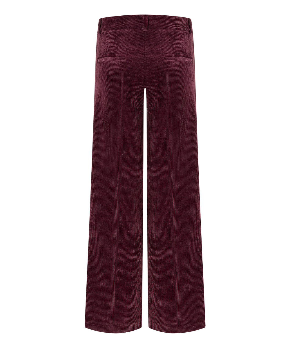 Hose-Cambio-Amelie-lipstick burgundy-Cordhose