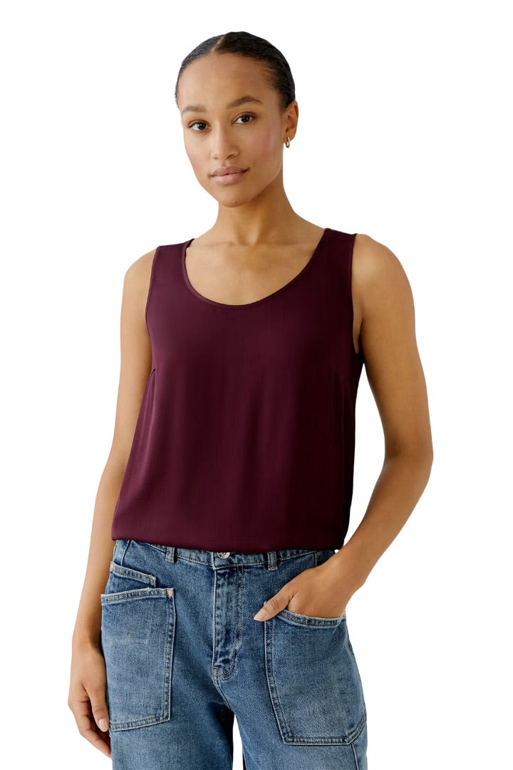 Tanktop-top-oui-rot-berry-burgunder-runder-Ausschnitt