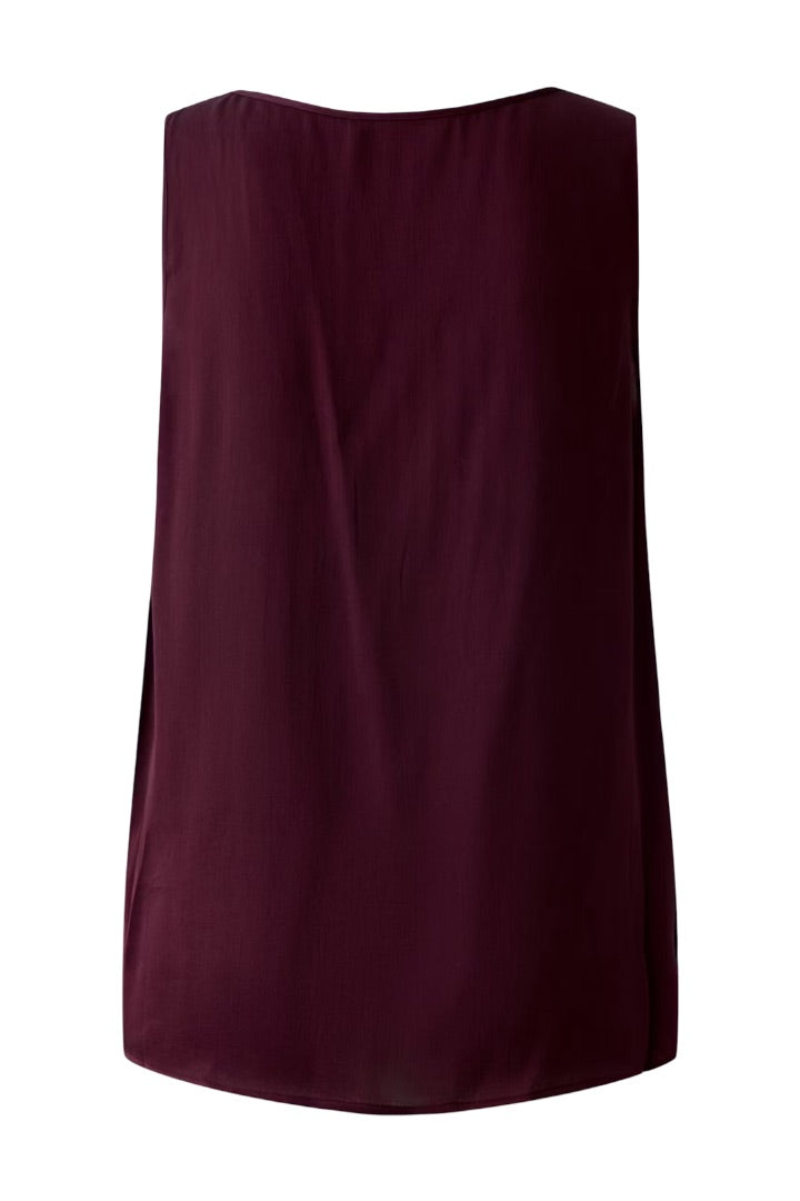 Tanktop-top-oui-rot-berry-burgunder-runder-Ausschnitt