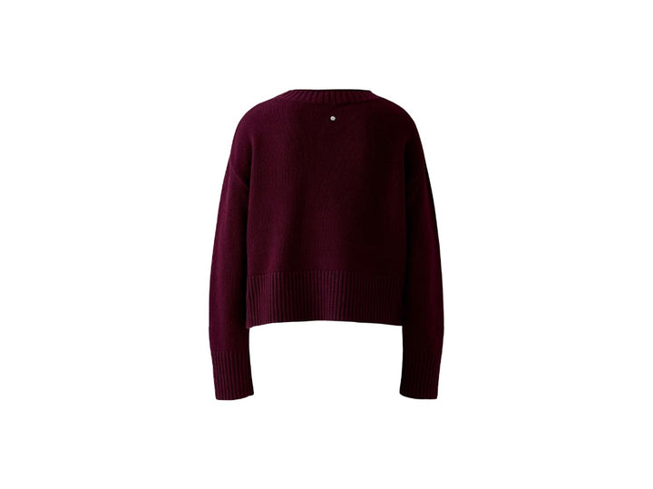 Strickpullover-oui-rundhals-rippstrick-tasche-kastig-burgunder-berry