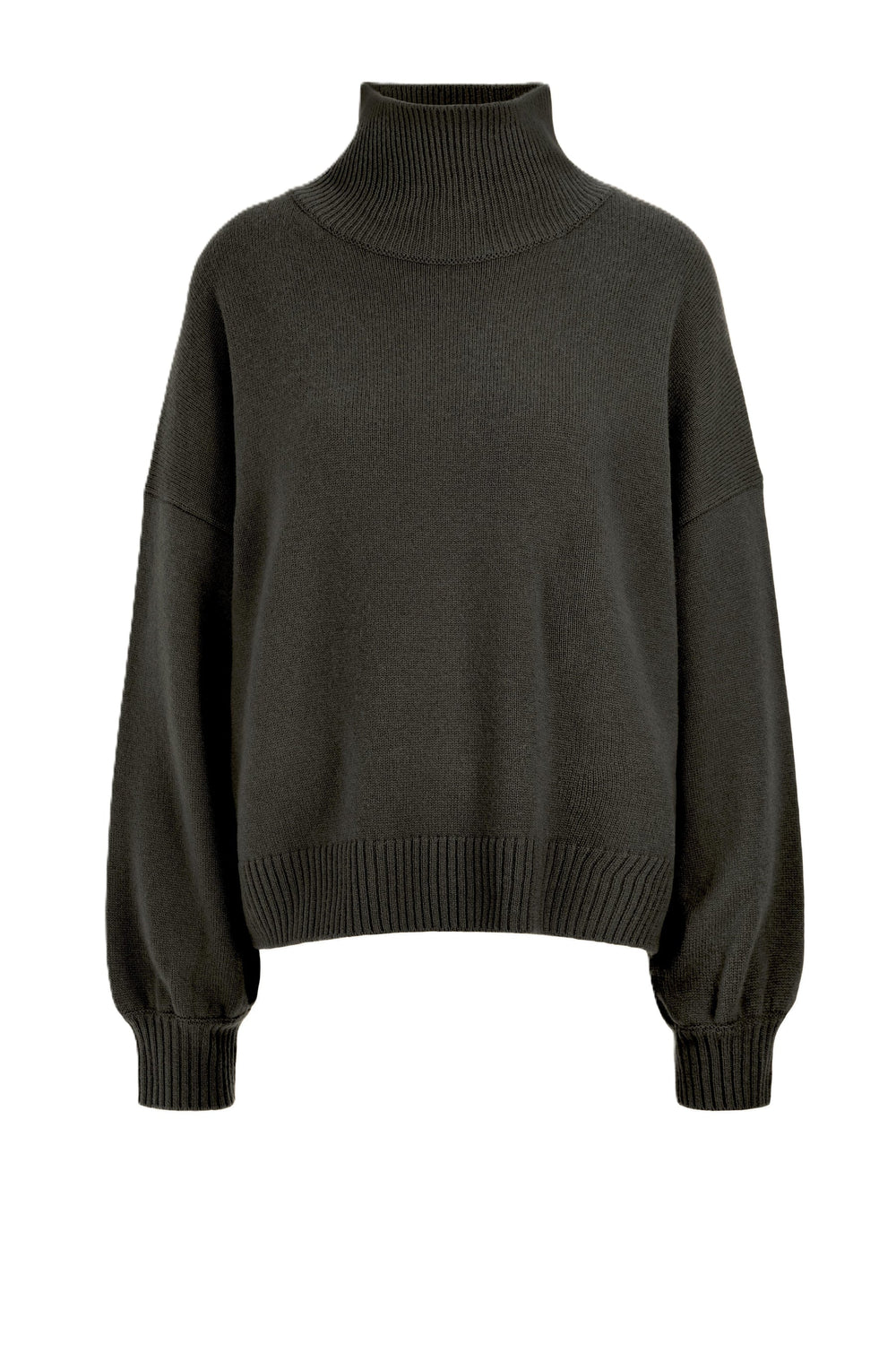 Strickpullover-Ladneri-Cocoon-Rollkragen-Gruen