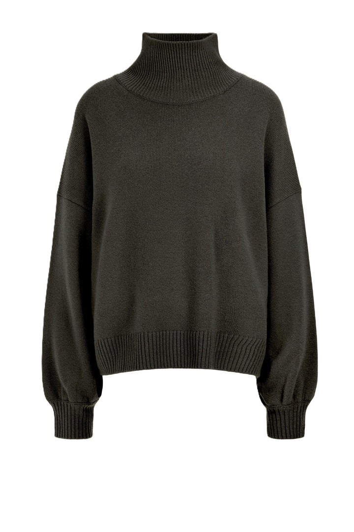Strickpullover-Ladneri-Cocoon-Rollkragen-Gruen