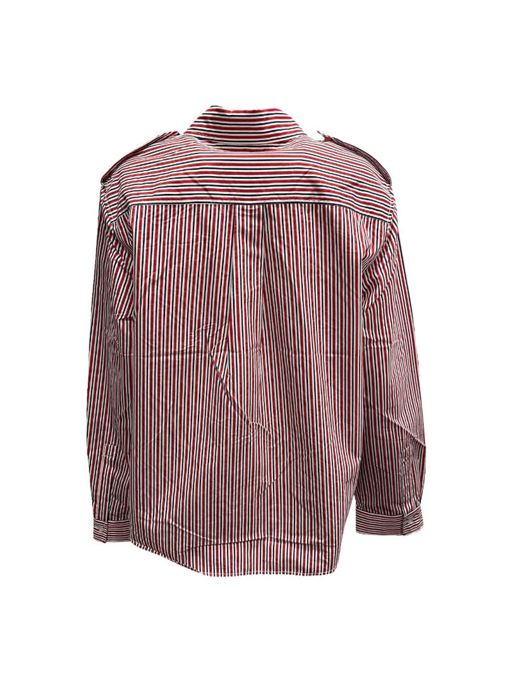 Hemdbluse-Essentiel-gestreift-krawatte-rot-blau-weiß