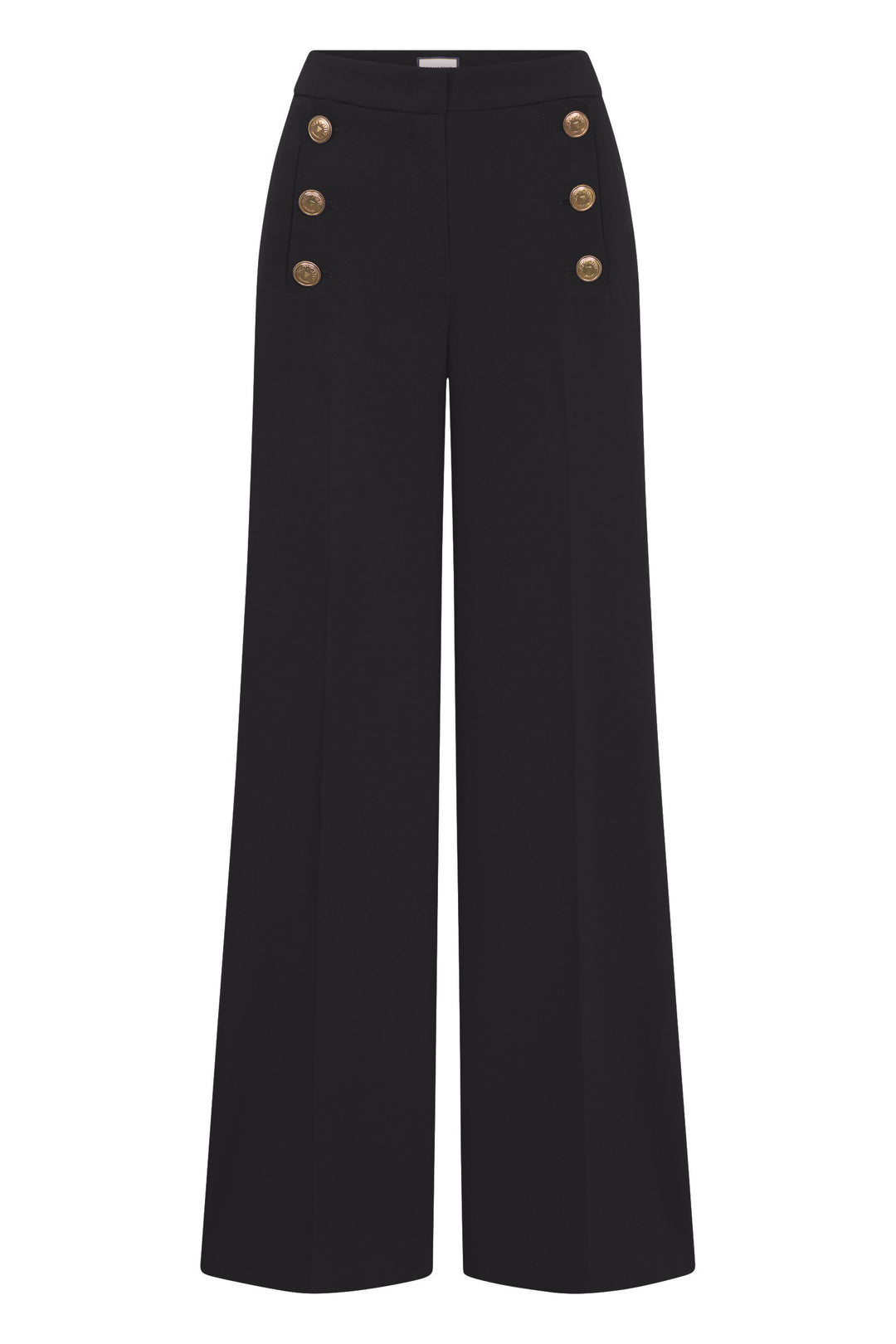 Hose-Seductive-Bridget-optical-fine-wool-Goldknöpfe-Schwarz