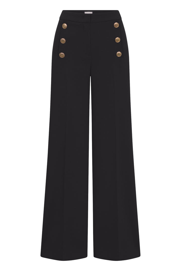Hose-Seductive-Bridget-optical-fine-wool-Goldknöpfe-Schwarz