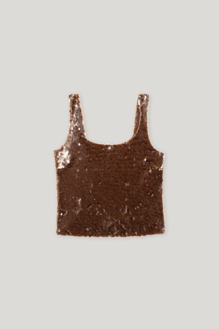 Top-Luisa-Cerano-Pailletten-Glitzer-Braun-Bronze