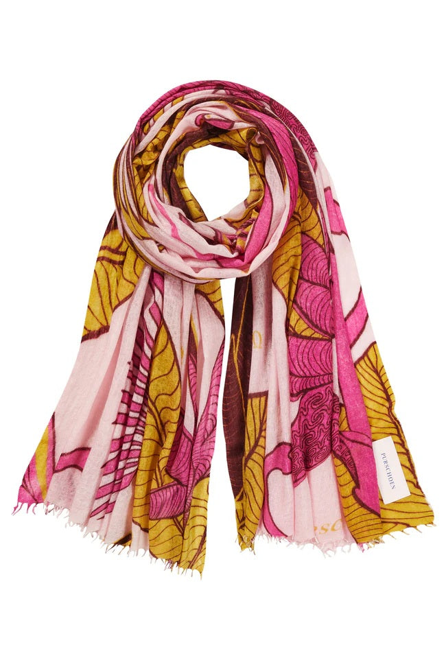 Schal-Purschoen-Kaschmir-Flamingo-sweet-dreams-Muster-Rosa
