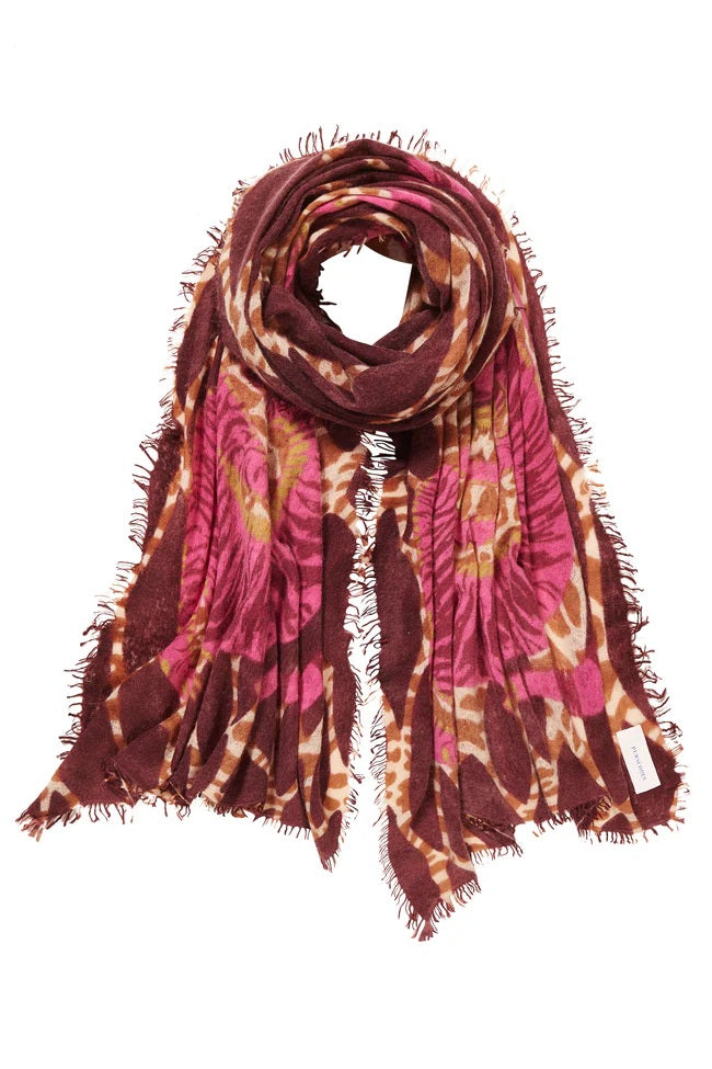 Schal-Purschoen-Kaschmir-Tiger-Of-Nepal-Red-Rot-Muster