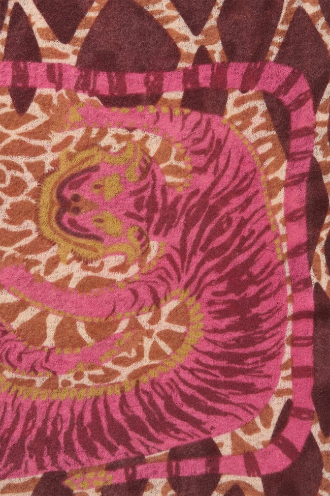 Schal-Purschoen-Kaschmir-Tiger-Of-Nepal-Red-Rot-Muster