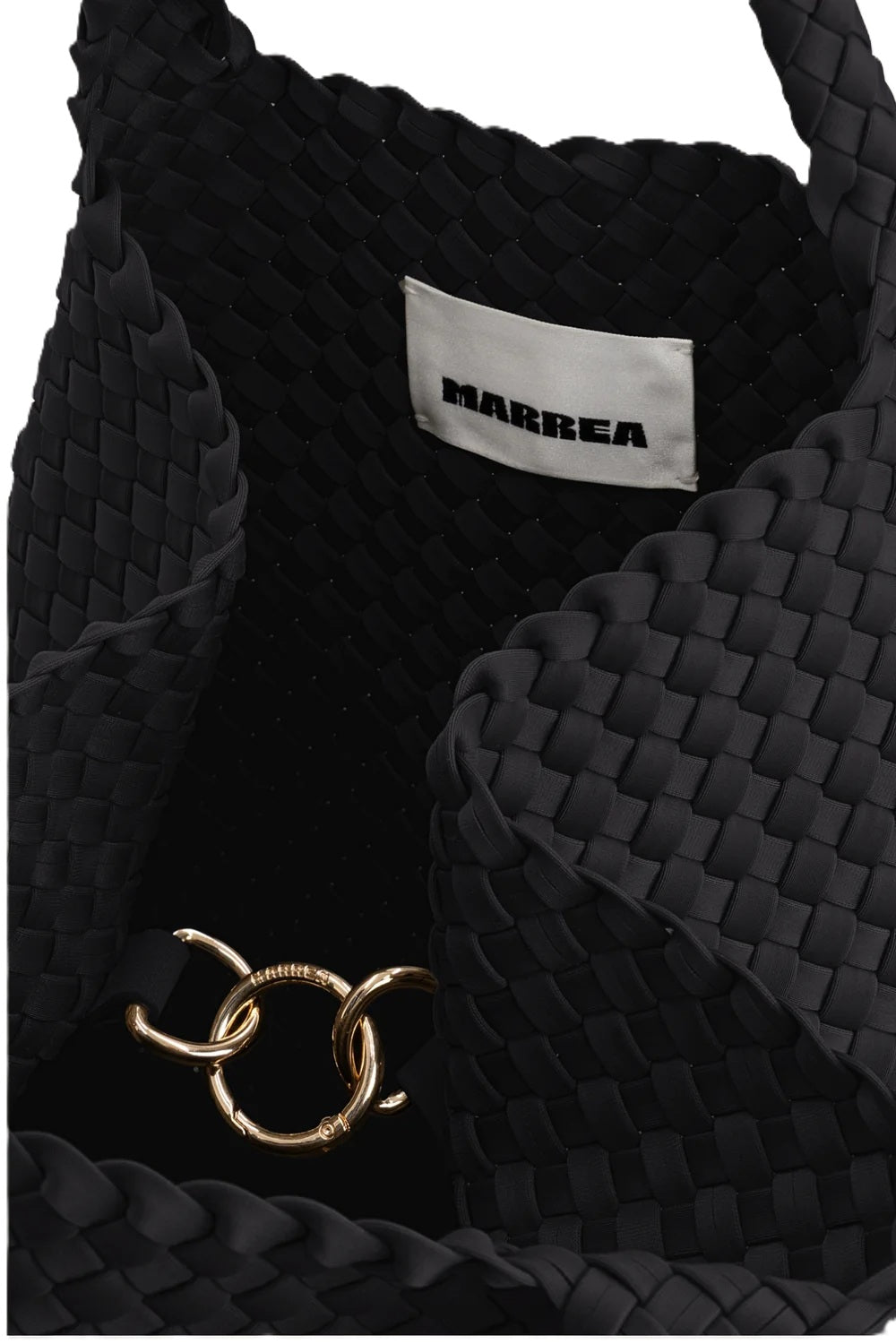 Tasche-Marrea-Large-Di-Nero-Gewebt-Schwarz