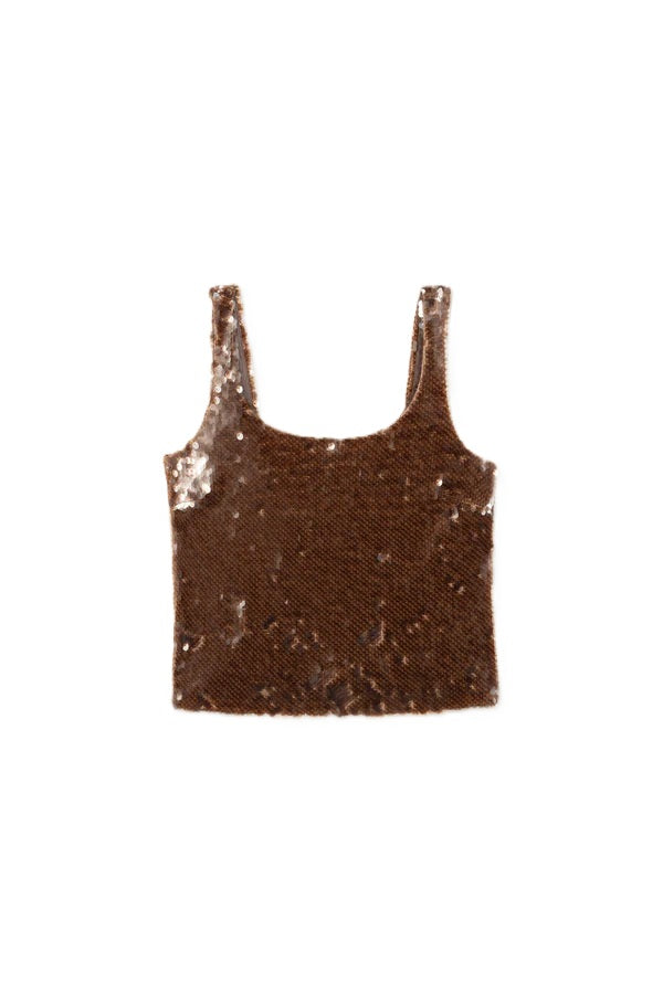 Top-Luisa-Cerano-Pailletten-Glitzer-Braun-Bronze