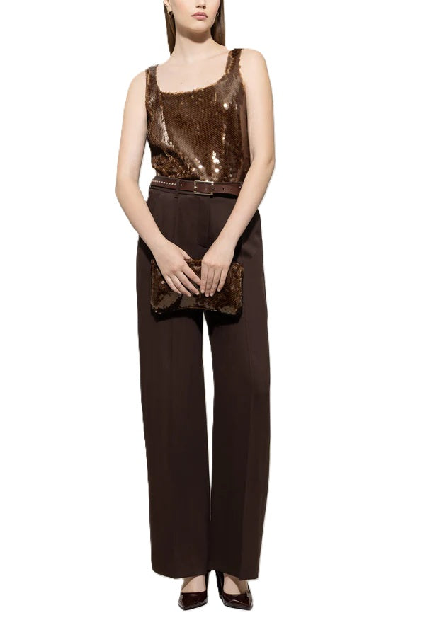 Top-Luisa-Cerano-Pailletten-Glitzer-Braun-Bronze