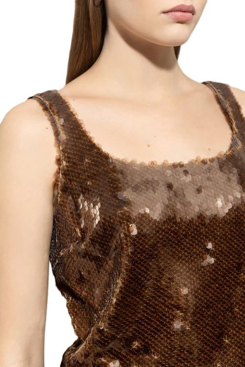Top-Luisa-Cerano-Pailletten-Glitzer-Braun-Bronze