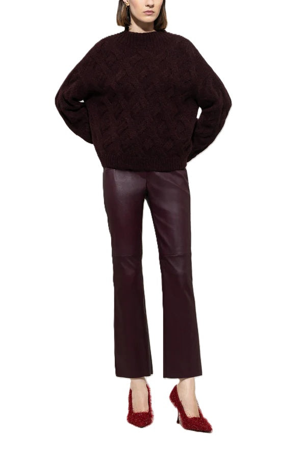 Hose-Lusia-Cerano-Lammnappa-Bootcut-Leder-Bordeaux