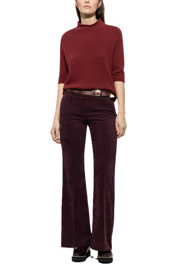 Pullover-Luisa-Cerano-Halbarm-Rollkragen-bordeaux-rot