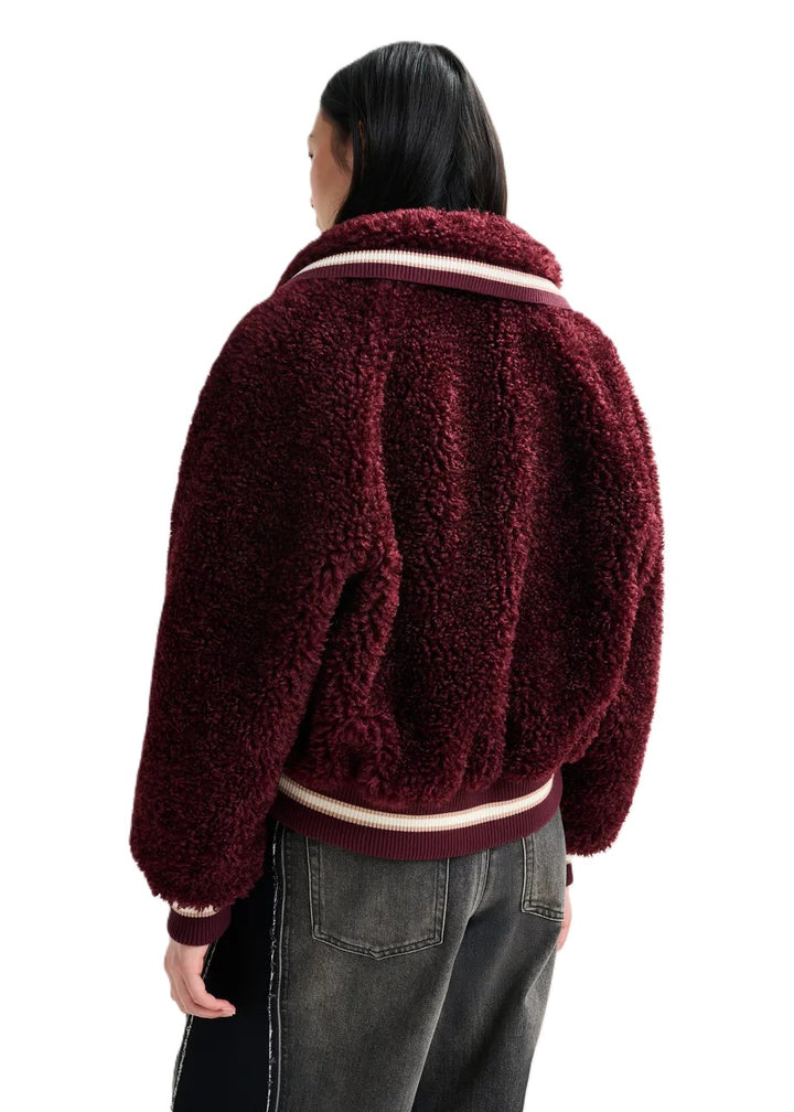 Jacke-Essentiel-Antwerp-Iwill-Bomberjacke-Felllook-Bordeaux-rot