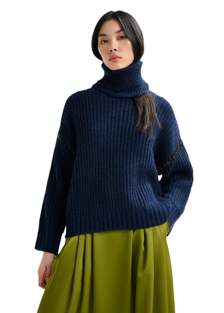 Strickpullover-Essentiel-Antwerp-Indsay-Rollkragen-Strasssteine-Marineblau-blau
