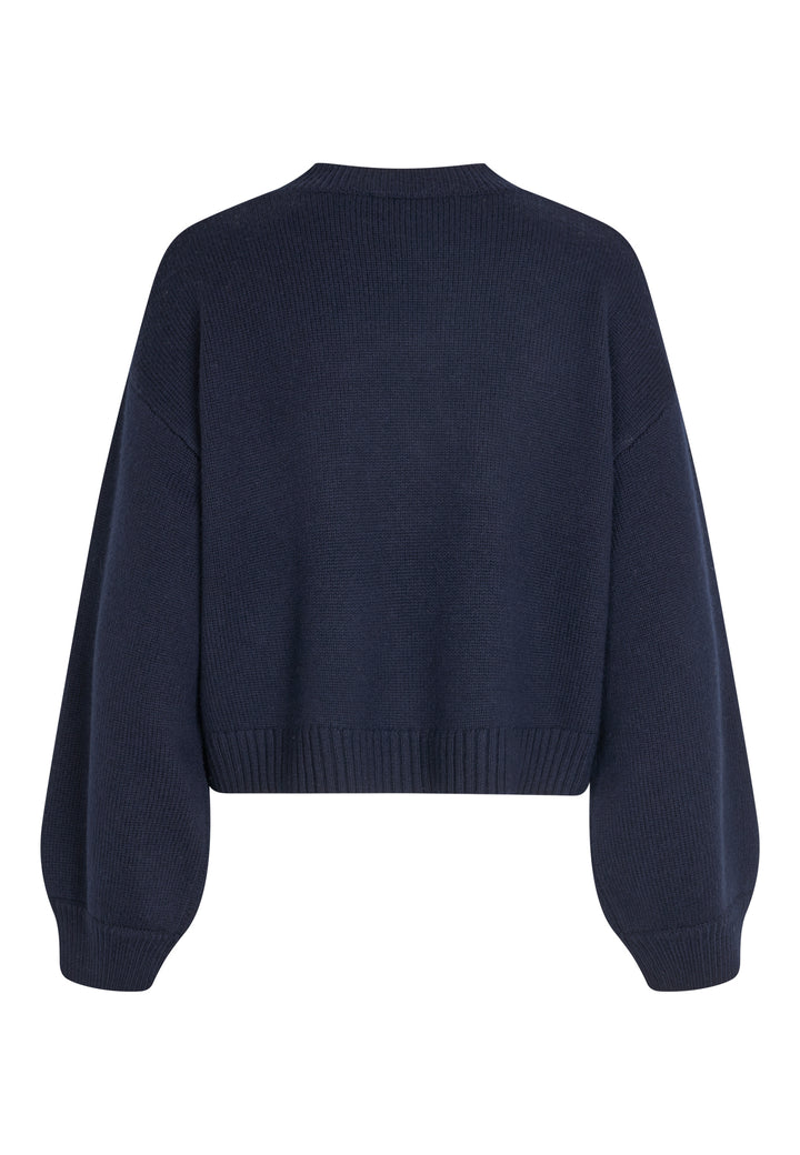 Pullover-Dea-Kudibal-Mila-Cropped-Strick-Dunkelblau-Blau-Marine