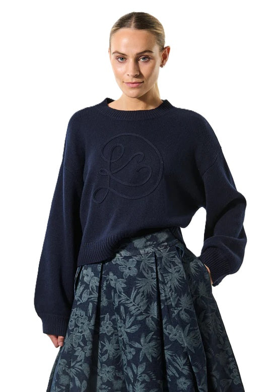 Pullover-Dea-Kudibal-Mila-Cropped-Strick-Dunkelblau-Blau-Marine