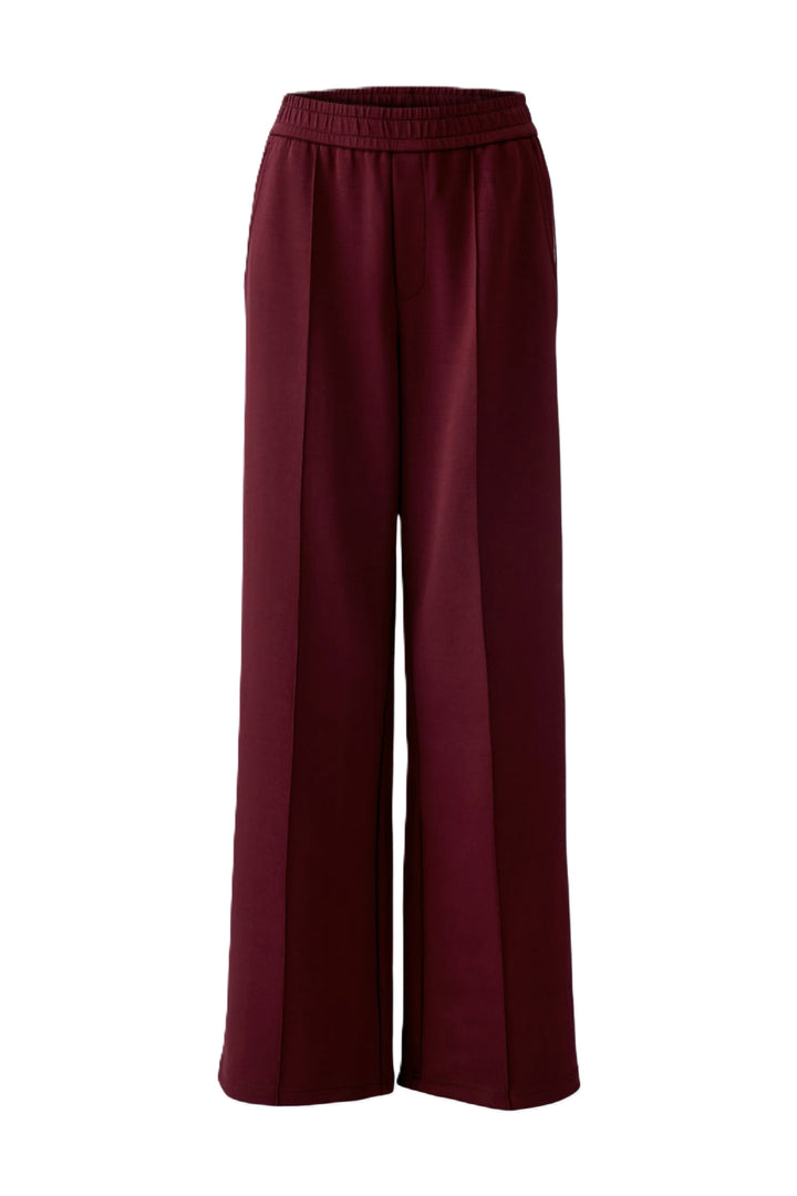 Hose-OUI-schwerer Jersey-Gummibund-Seitenstreifen-Taschen-bordeaux