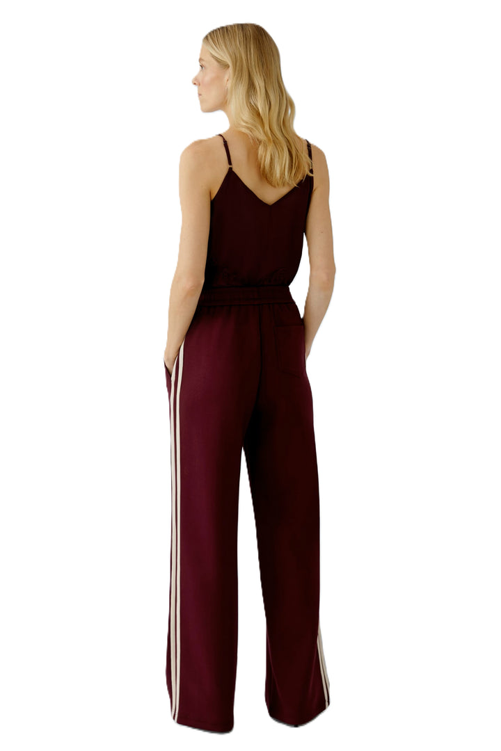 Hose-OUI-schwerer Jersey-Gummibund-Seitenstreifen-Taschen-bordeaux