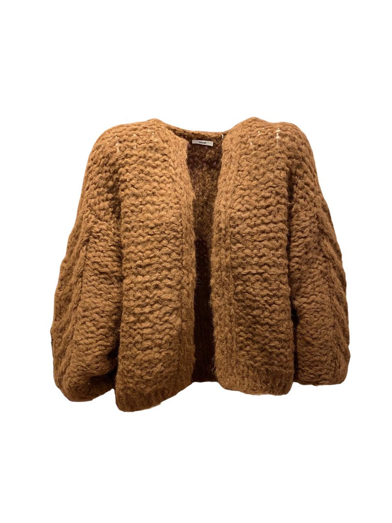 Cardigan-Maiami-Alpaca-Cable-Bomber-Handgestrick-Teddy-Braun