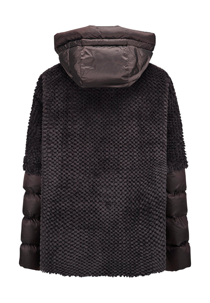 Jacke-Milestone-MSWega-Fake Fur-Daune-Kapuze-Zip-braun 