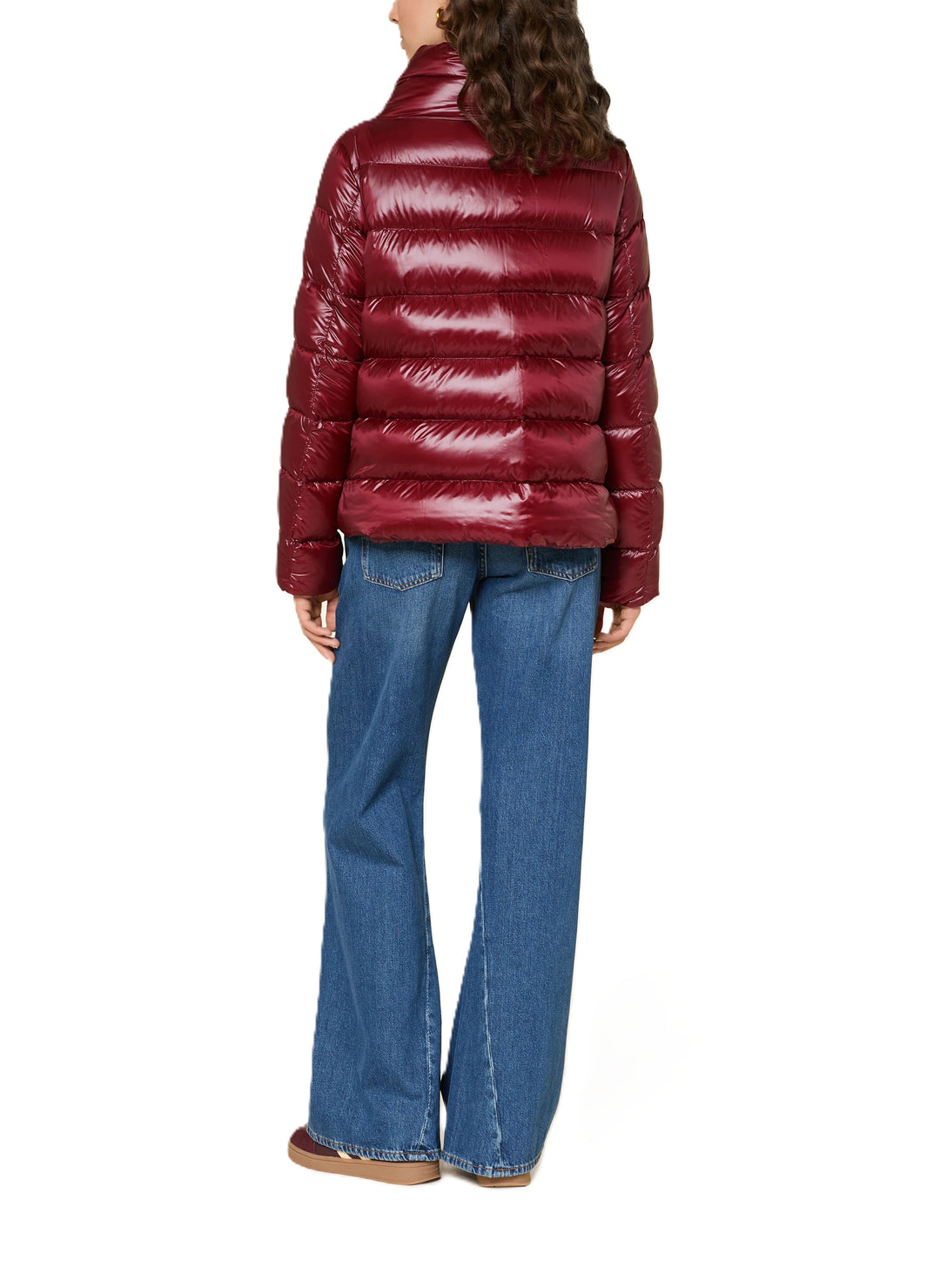 Jacke Herno Nylon Ultralight - Rot - Hoher Stehkragen - seitliche Knöpfe - verdeckter Knopfverschluss - Daunenwattierung - Paspeltaschen - 