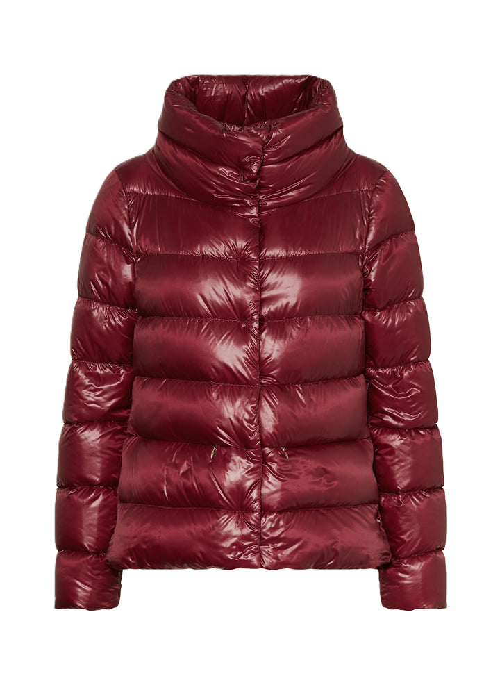 Jacke Herno Nylon Ultralight - Rot - Hoher Stehkragen - seitliche Knöpfe - verdeckter Knopfverschluss - Daunenwattierung - Paspeltaschen - 