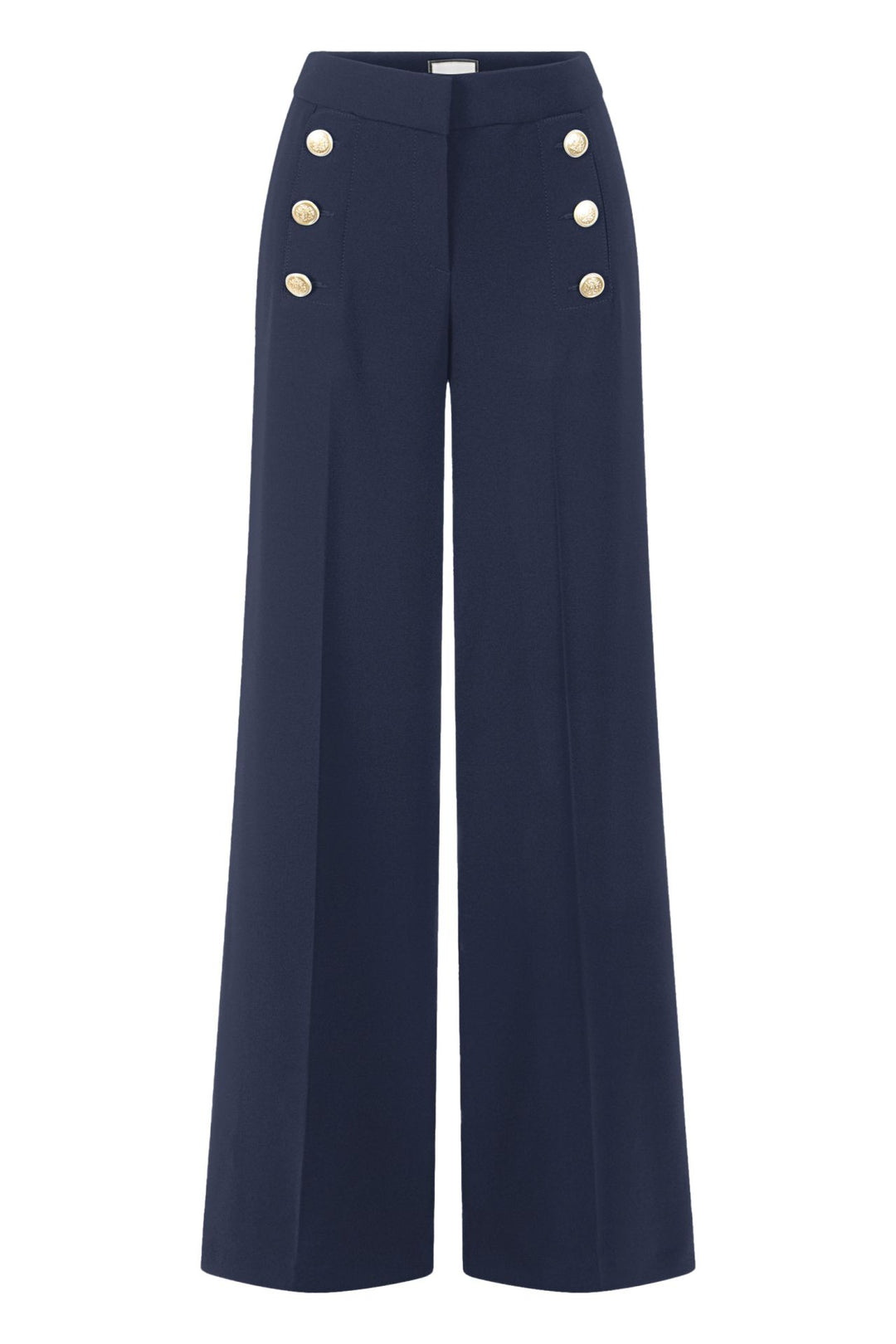 Hose-Seductive-Bridget-marine-Goldknoepfe-Langes gerades Bein 