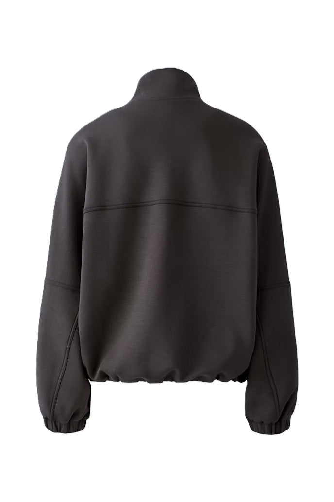Jacke-Oui-Bomberform-Stehkragen-Reißverschluss-Jersey-braun 