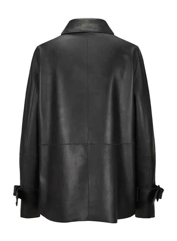 Lederjacke-Milestone-MSBlaine-schwarz-Leder-Riegel