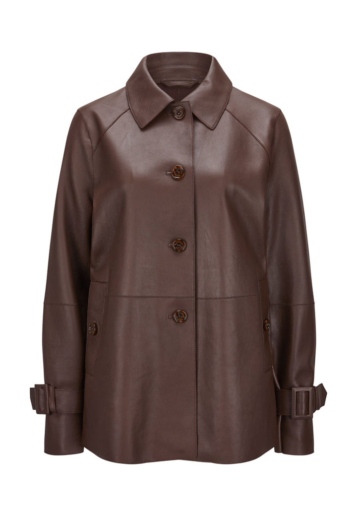 Lederjacke-Milestone-MSBlaine-braun-Leder-Riegel