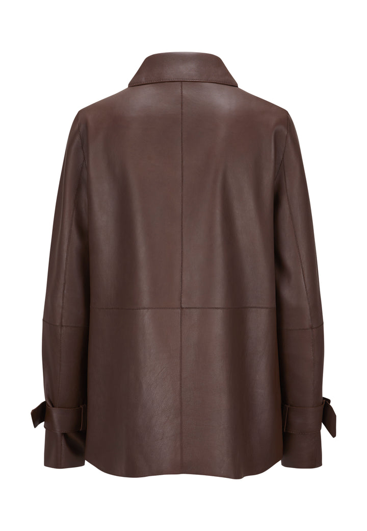 Lederjacke-Milestone-MSBlaine-braun-Leder-Riegel