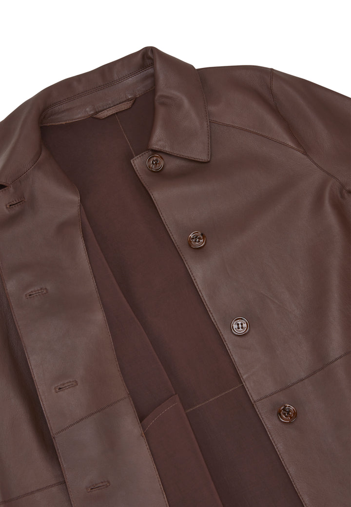 Lederjacke-Milestone-MSBlaine-braun-Leder-Riegel