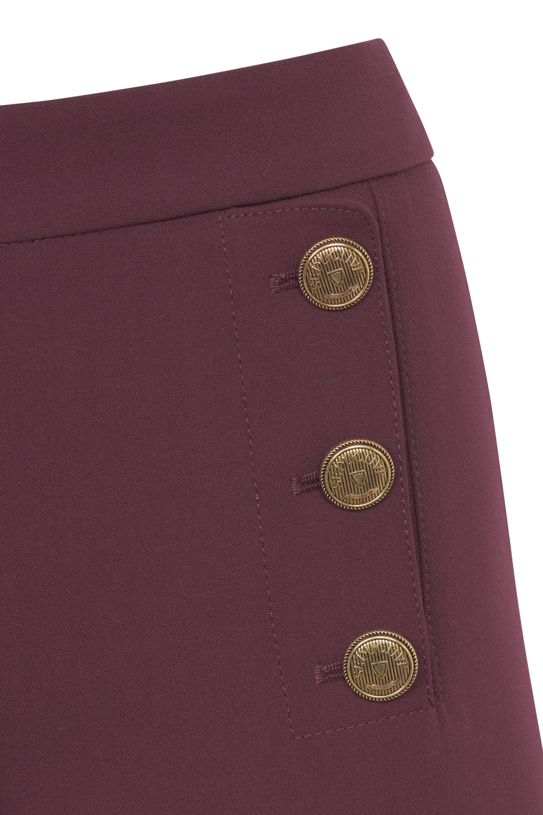 Hose-Seductive-Bridget-optical-fine-wool-Goldknöpfe-Barolo-Bordeaux-Rot