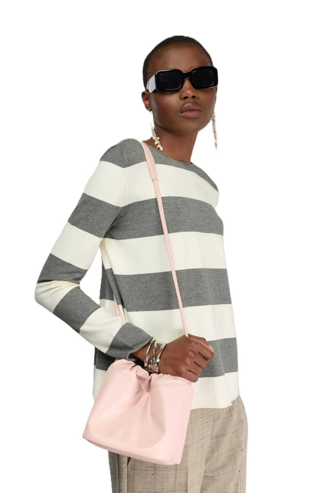 Pullover-Semicouture-Grau-Weiss-Maglia-Eleonora