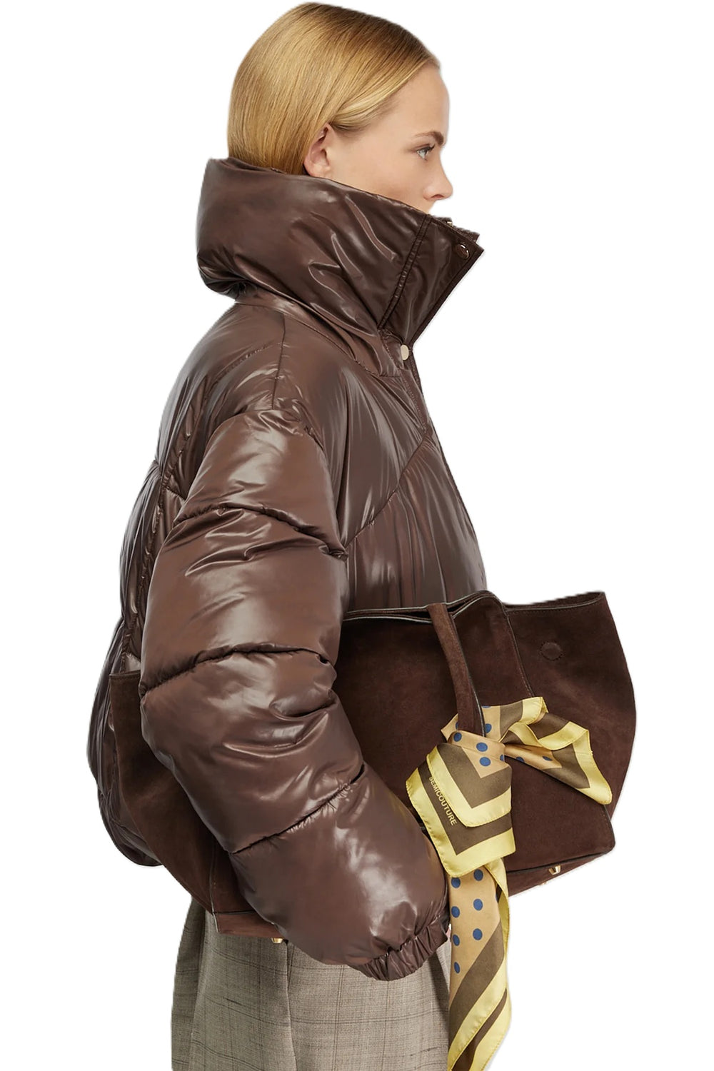 Jacke-Semicouture-Braun-Piumino-Susana-Steppjacke-Leichtdaune