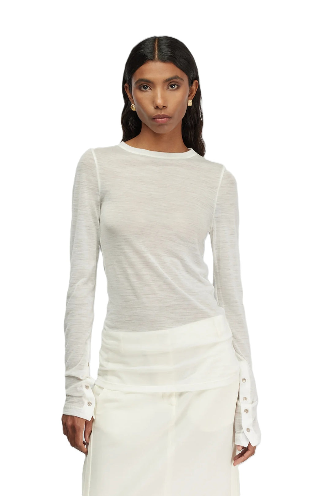 Pulli-Semicouture-MAGLIA-CORINNA-duenn-grau-Knoepfe