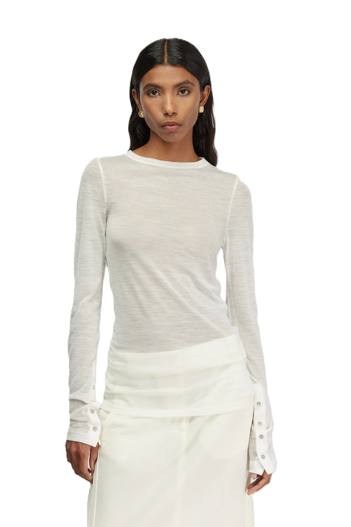 Pulli-Semicouture-MAGLIA-CORINNA-duenn-grau-Knoepfe