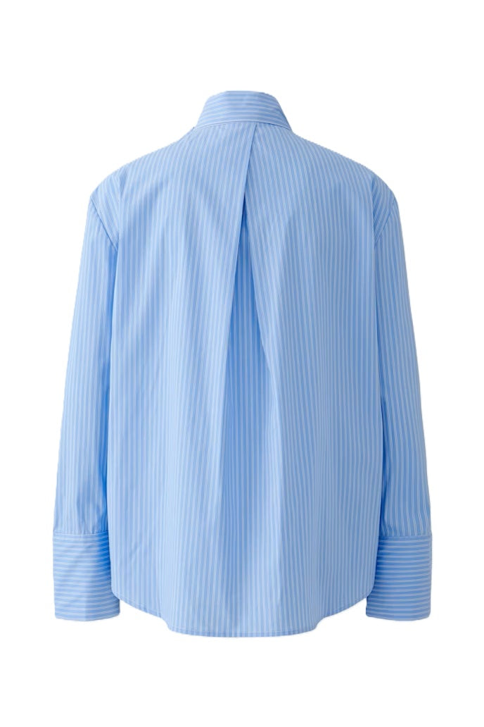 Bluse-Oui-Streifen-Schluppe-ueberlappende Rueckenfalte-lang