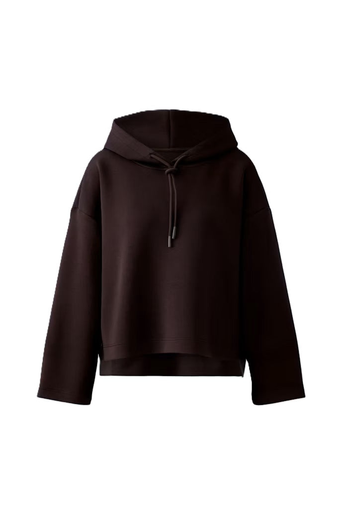 Sweatshirt-Oui-braun-Kapuze-kordel-boxy