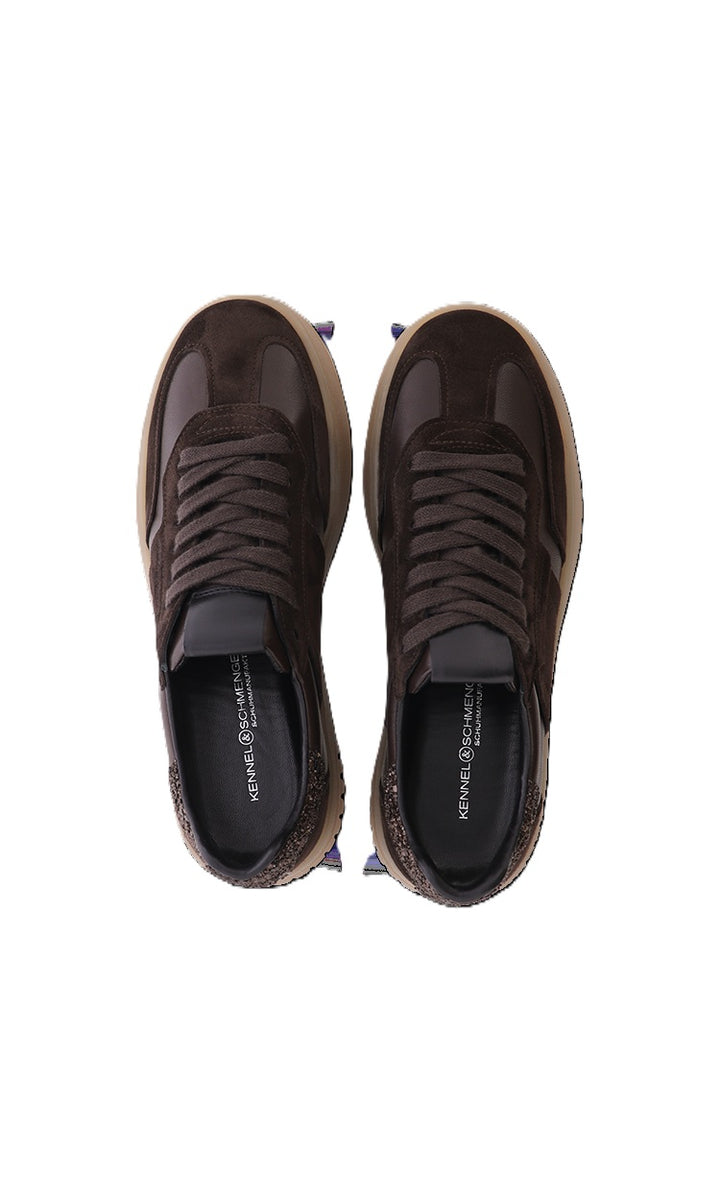 Sneaker-Kennel&Schmenger-Suede-Gaz-braun-Steinchen-Nappa/velous