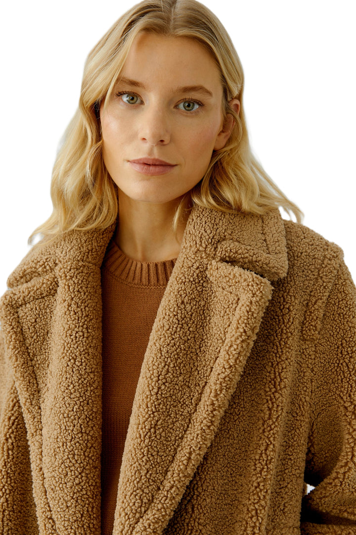 Mantel-Oui-Teddy-camel-mittellang -knopf