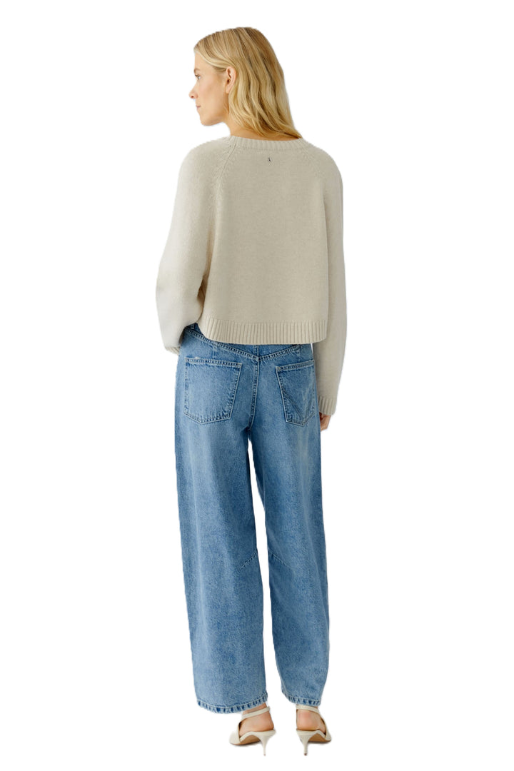 Pullover-Oui-ecru-Raglanaermel-boxy-Rundhals
