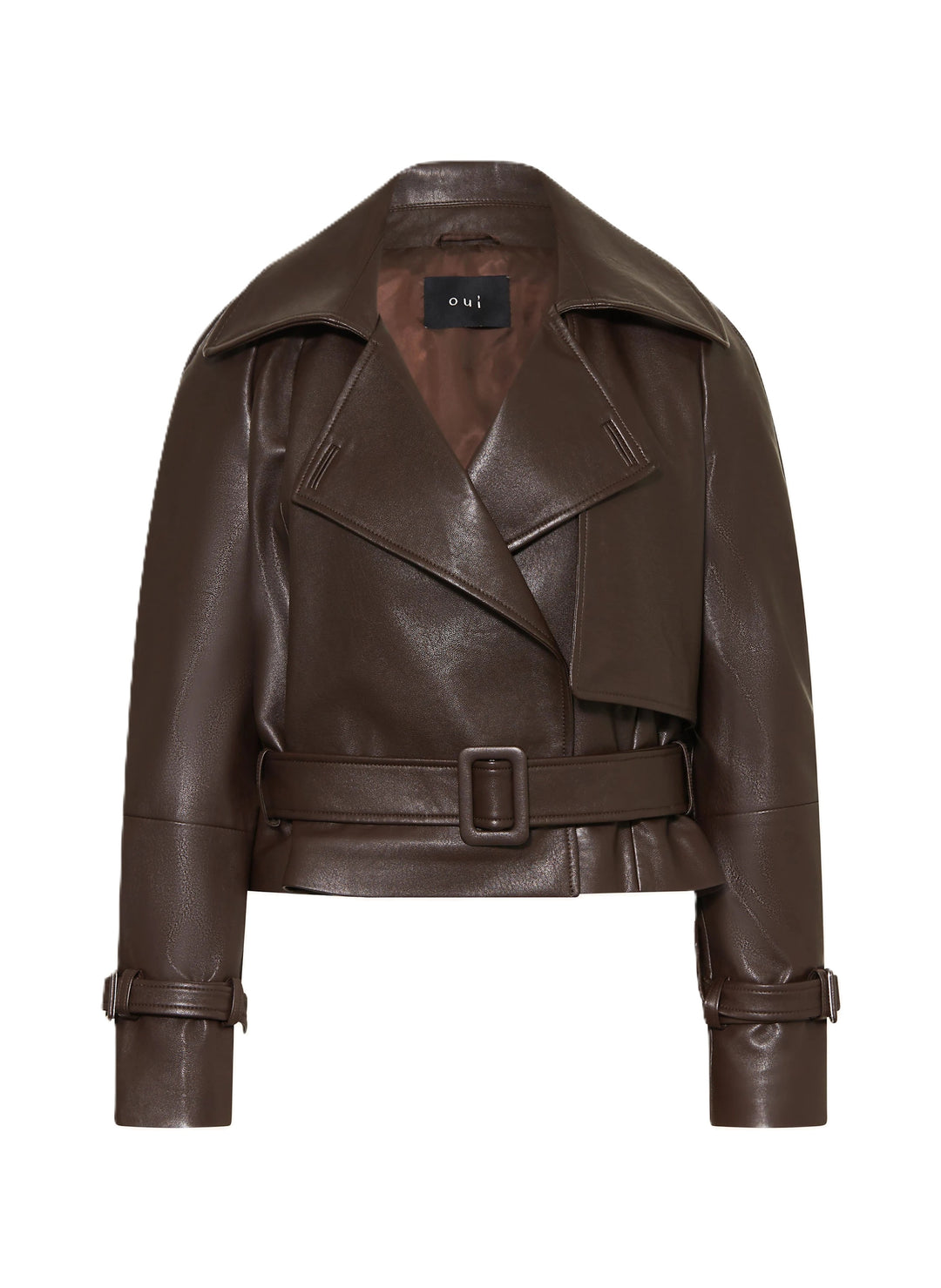 Fakelederjacke-Oui-braun-Riegel-Guertel
