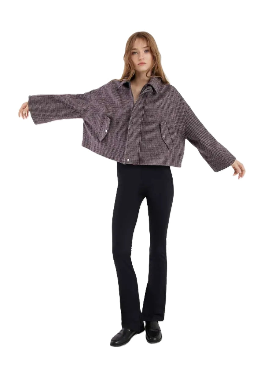 Jacke-SoSue-Victoria Jacket-Karo-oversized-bordeaux-grau