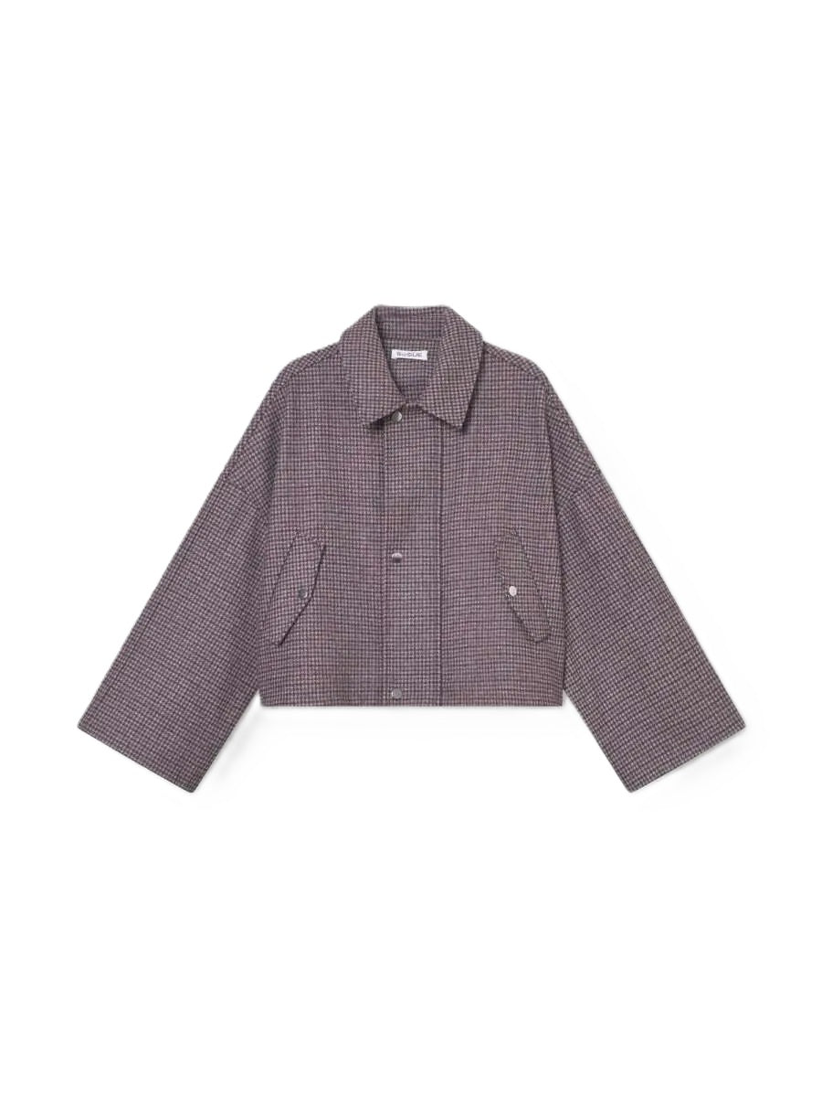 Jacke-SoSue-Victoria Jacket-Karo-oversized-bordeaux-grau