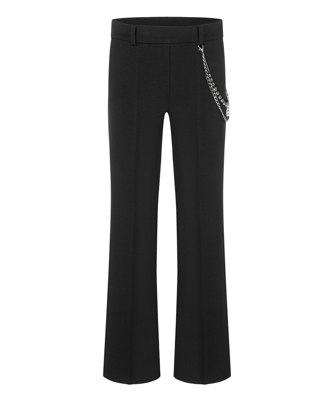 Hose-Cambio-Francoise-schwarz-Glitzerkette-gerade Form 