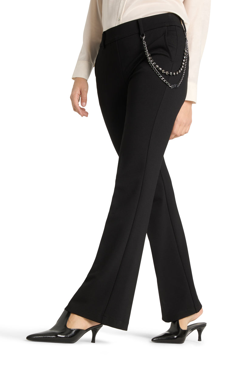 Hose-Cambio-Francoise-schwarz-Glitzerkette-gerade Form 